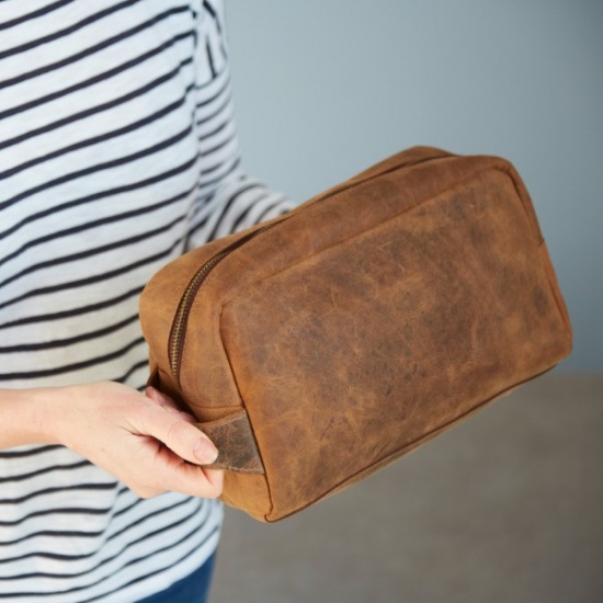 Buffalo Leather Large Wash Bag